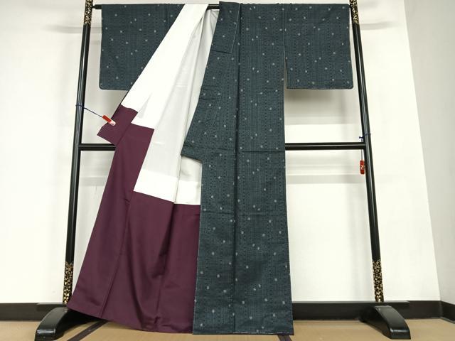 平和屋着物●本場大島紬　一元7マルキ　草花間道　正絹　逸品　未使用　AABC0042zg