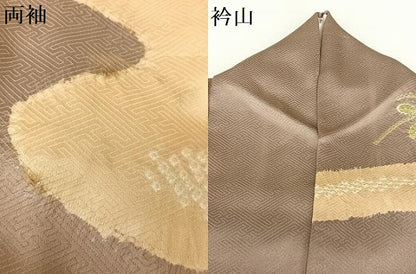 平和屋着物●訪問着 絞り 草花文 金彩 正絹 逸品 AABC0046zg