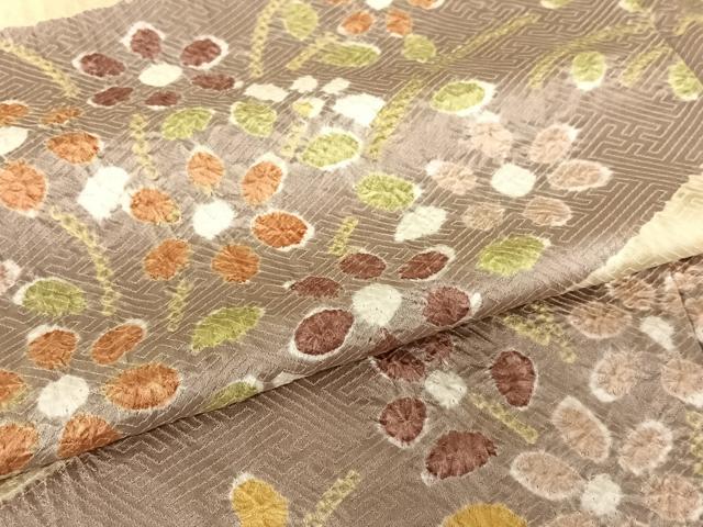 平和屋着物●訪問着 絞り 草花文 金彩 正絹 逸品 AABC0046zg