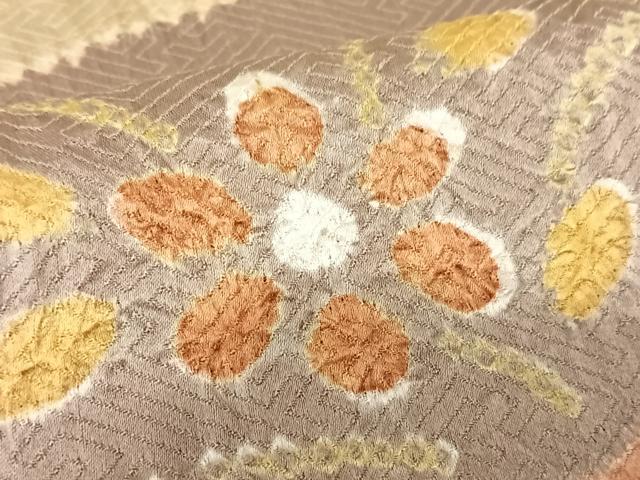 平和屋着物●訪問着 絞り 草花文 金彩 正絹 逸品 AABC0046zg