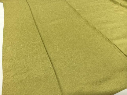 平和屋着物●本草木染作家　瑞寶　色無地　唐草地紋　 璃寛茶色　正絹　逸品　AABC0047zg