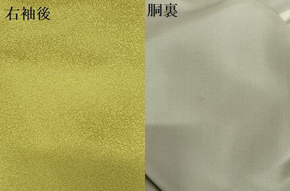 平和屋着物●本草木染作家　瑞寶　色無地　唐草地紋　 璃寛茶色　正絹　逸品　AABC0047zg