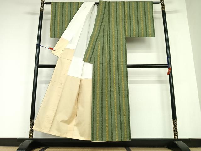 平和屋着物●本場大島紬 一元7マルキ 間道 小田急百貨店扱い 正絹 逸品 AABC0056zg