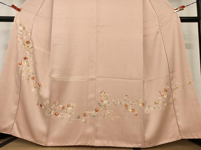 平和屋着物●訪問着 友禅 刺繍 枝垂れ花文 金彩 正絹 逸品 AABC0066zg