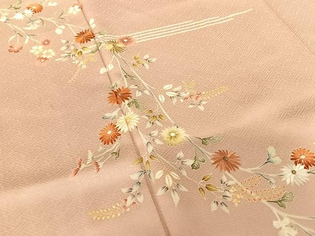 平和屋着物●訪問着 友禅 刺繍 枝垂れ花文 金彩 正絹 逸品 AABC0066zg