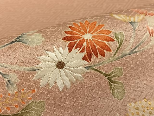 平和屋着物●訪問着 友禅 刺繍 枝垂れ花文 金彩 正絹 逸品 AABC0066zg