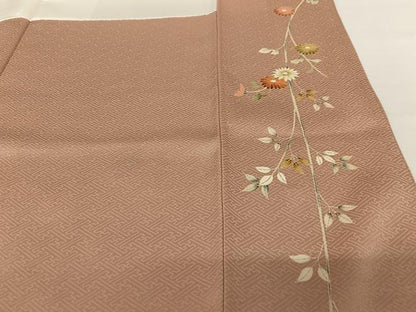 平和屋着物●訪問着 友禅 刺繍 枝垂れ花文 金彩 正絹 逸品 AABC0066zg