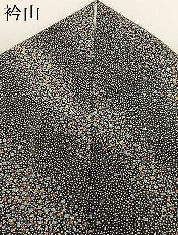 平和屋着物●本場染大島紬　霞文　黒地　正絹　逸品　AABC0070zg