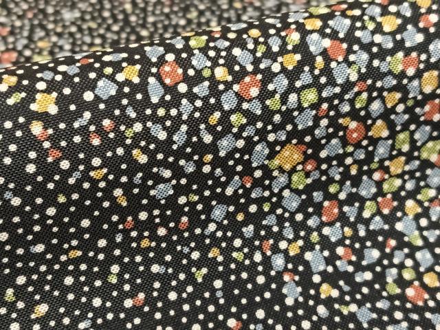 平和屋着物●本場染大島紬　霞文　黒地　正絹　逸品　AABC0070zg