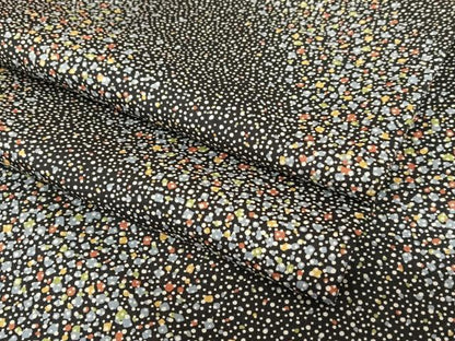 平和屋着物●本場染大島紬　霞文　黒地　正絹　逸品　AABC0070zg
