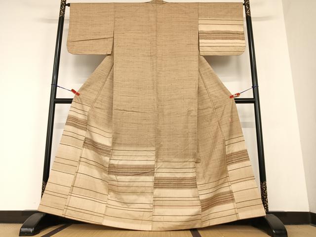 平和屋着物●京の名門　じゅらく謹製　訪問着　作家物　横段文　正絹　逸品　AABC0074zg