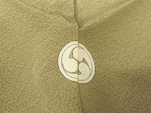 平和屋着物●上質な色無地　油色　正絹　逸品　AABC0086zg