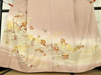 平和屋着物●創業460年・千總 色留袖 駒刺繍 立波松竹梅宝尽くし文 暈し染め 金彩 大丸扱い 正絹 逸品 AABC0093zg