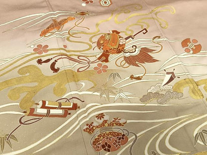 平和屋着物●創業460年・千總 色留袖 駒刺繍 立波松竹梅宝尽くし文 暈し染め 金彩 大丸扱い 正絹 逸品 AABC0093zg