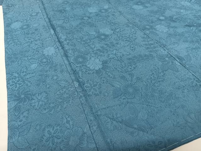 平和屋着物●上質な色無地 辻が花地紋 藍色 まるやま扱い 正絹 逸品 未使用 AABC0109zg