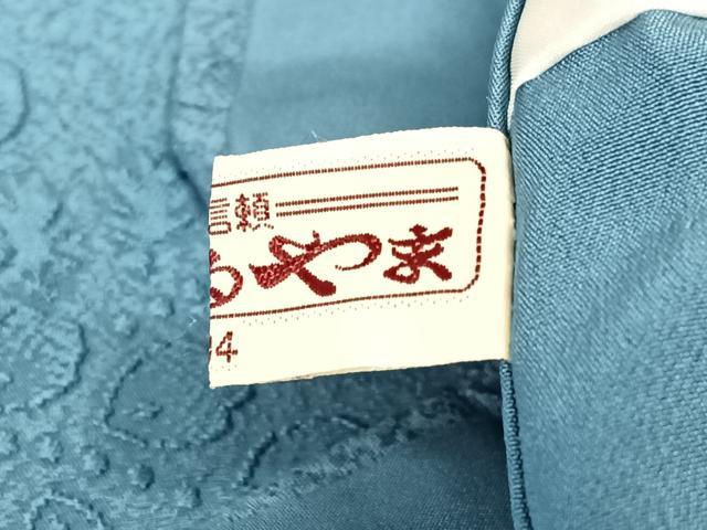 平和屋着物●上質な色無地 辻が花地紋 藍色 まるやま扱い 正絹 逸品 未使用 AABC0109zg