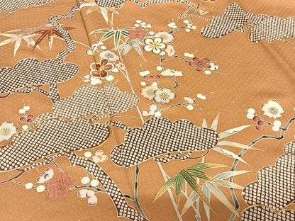 平和屋着物●千くさ染繍　訪問着　駒刺繍　松竹梅　金彩　正絹　逸品　AABC0116zg