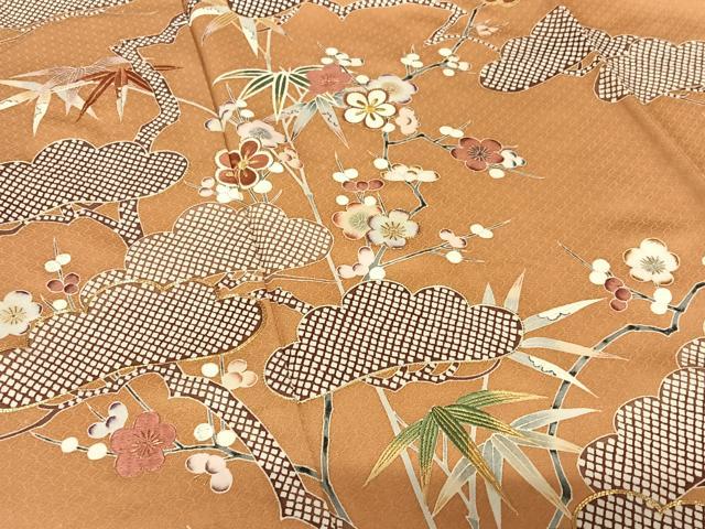平和屋着物●千くさ染繍　訪問着　駒刺繍　松竹梅　金彩　正絹　逸品　AABC0116zg