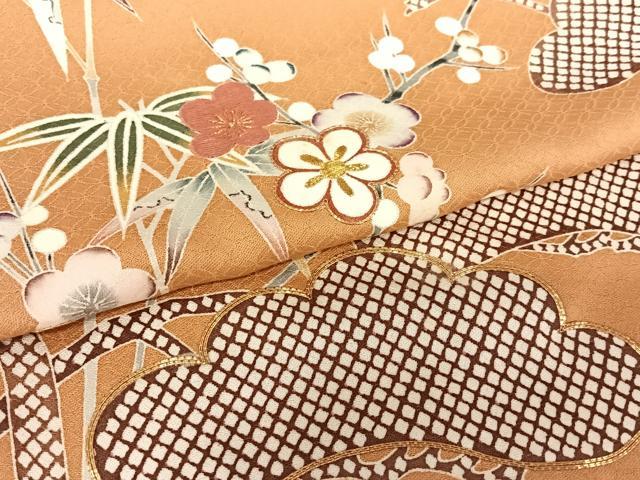 平和屋着物●千くさ染繍　訪問着　駒刺繍　松竹梅　金彩　正絹　逸品　AABC0116zg