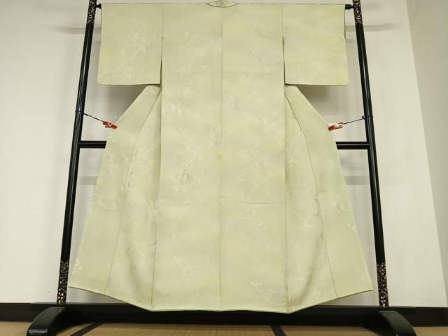 平和屋着物●上質な小紋　地紋起こし　立波地紋　暈し染め　正絹　逸品　AABC0123zg