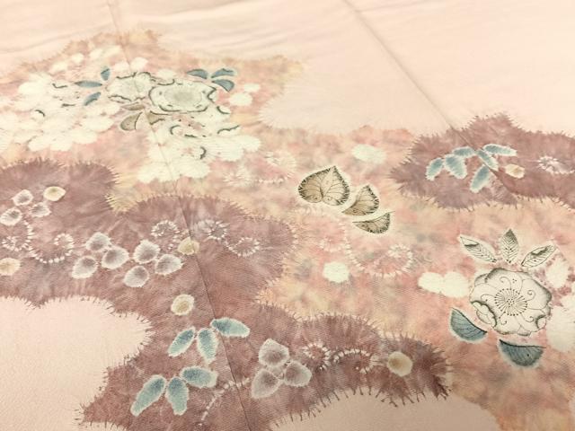 平和屋着物●訪問着　辻が花　絞り　暈し染め　正絹　逸品　AABC0143zg