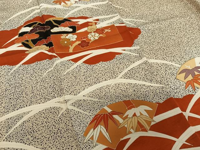 平和屋着物●訪問着 友禅 駒刺繍 松竹梅雲重ね文 金彩 さが美扱い 正絹 逸品 AABC0151zg