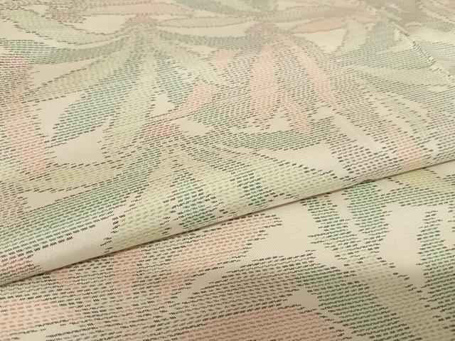 平和屋着物●本場大島紬 白大島 舞葉文 正絹 逸品 AABC0200zg