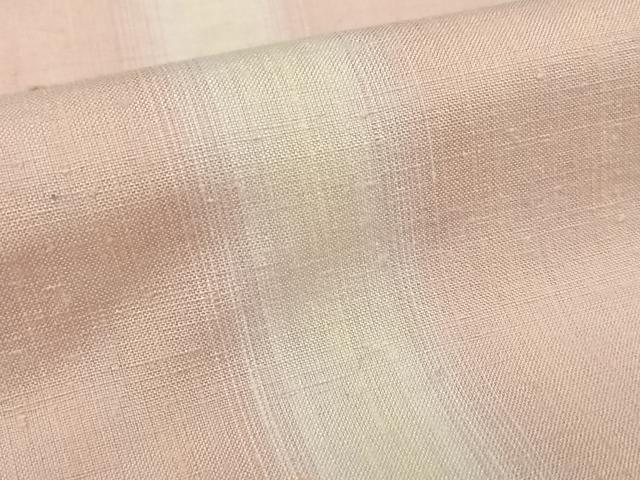 平和屋着物●紅花紬 米沢 新田英行 新田間道 縞 やまと誂製 正絹 逸品 AABC0211zg