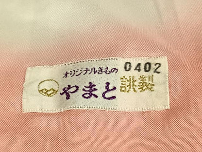 平和屋着物●紅花紬 米沢 新田英行 新田間道 縞 やまと誂製 正絹 逸品 AABC0211zg