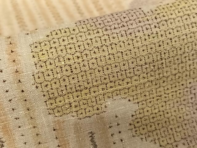 平和屋着物●本場結城紬　重要無形文化財　モロ入り　100亀甲　雲重ね笠松文　正絹　逸品　AABC0229zg