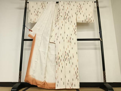 平和屋着物●上質な小紋 矢羽根文 金彩 正絹 逸品 AABC0237zg