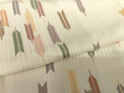 平和屋着物●上質な小紋 矢羽根文 金彩 正絹 逸品 AABC0237zg