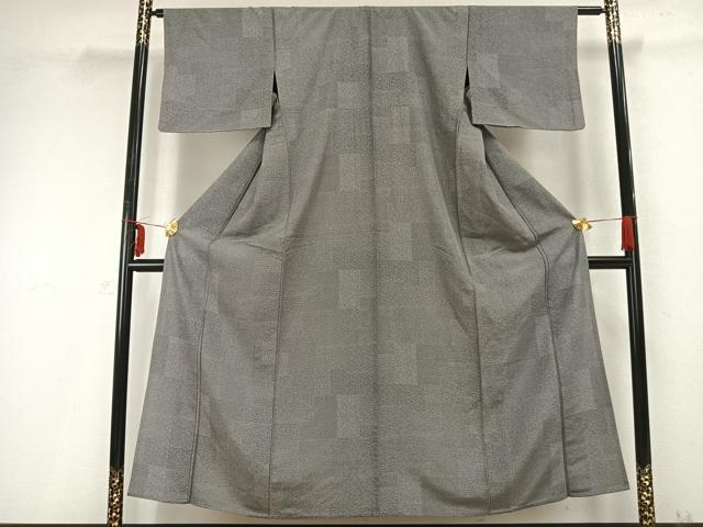 平和屋着物▽江戸小紋　単衣　作家物　幾何学文様　反端付き　正絹　逸品　AABC0245fy