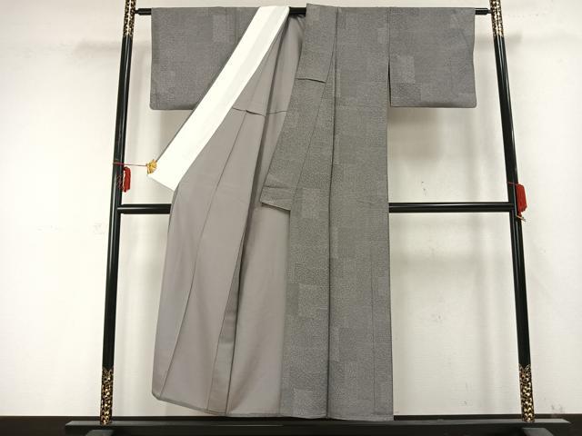平和屋着物▽江戸小紋　単衣　作家物　幾何学文様　反端付き　正絹　逸品　AABC0245fy