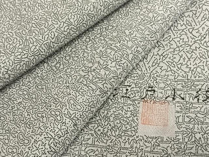 平和屋着物▽江戸小紋　単衣　作家物　幾何学文様　反端付き　正絹　逸品　AABC0245fy