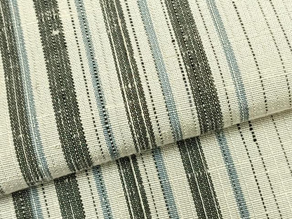 平和屋着物▽上質な紬 単衣 縞 正絹 逸品 AABC0248fy