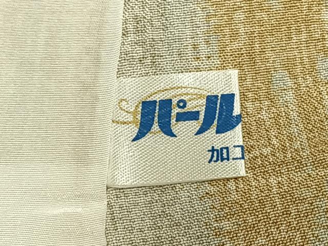 平和屋着物▽上質な小紋 単衣 縞 正絹 逸品 AABC0255fy