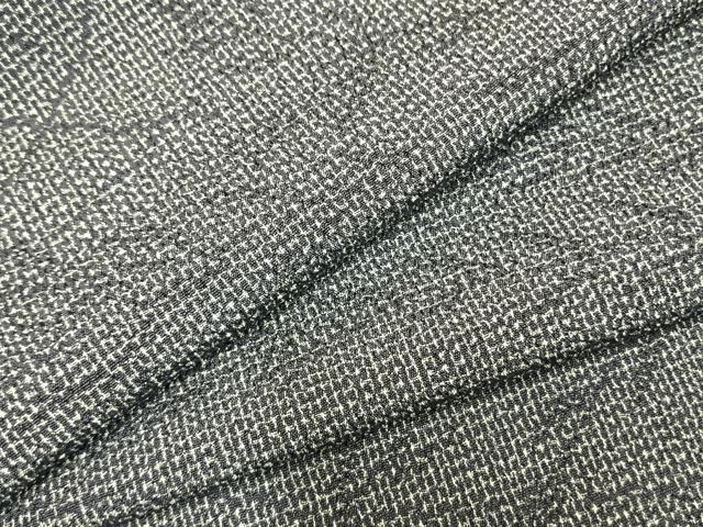 平和屋着物▽本塩沢 単衣 草葉文 正絹 逸品 AABC0256fy