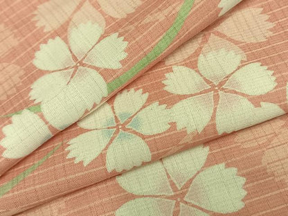 平和屋着物▽小紋 単衣 舞花文 洗える着物 AABC0260fy