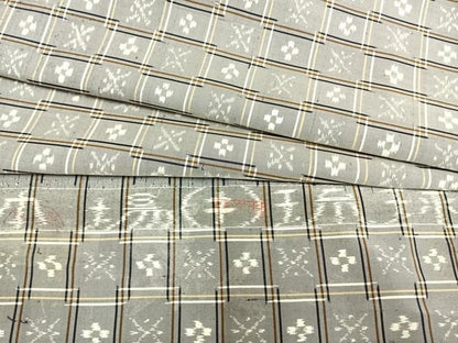 平和屋着物▽本場琉球絣 単衣 反端付き 正絹 逸品 AABC0261fy