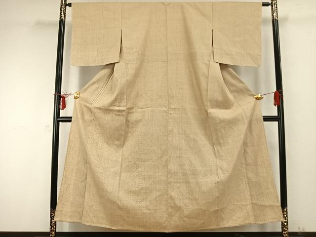 平和屋着物▽上質な紬 単衣 60亀甲 総詰め 正絹 逸品 AABC0264fy