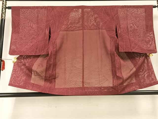 平和屋着物▽道行コート スリーシーズン 春夏秋 塵除け 斜縞 正絹 逸品 AABC0268fy