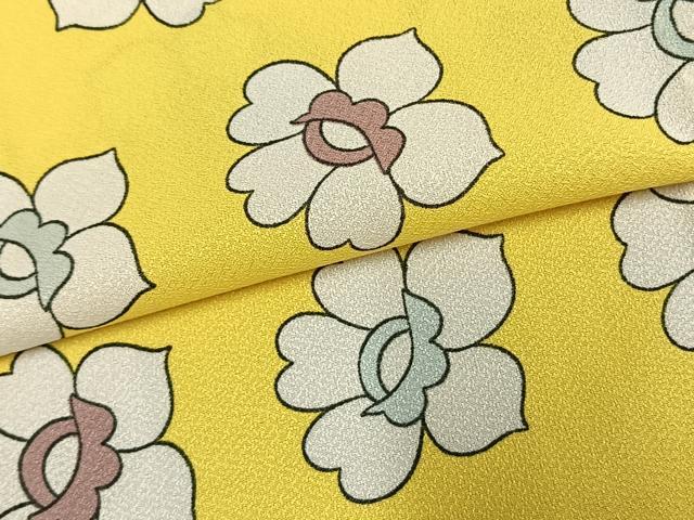 平和屋着物▽小紋 単衣 花尽くし 洗える着物 AABC0270fy