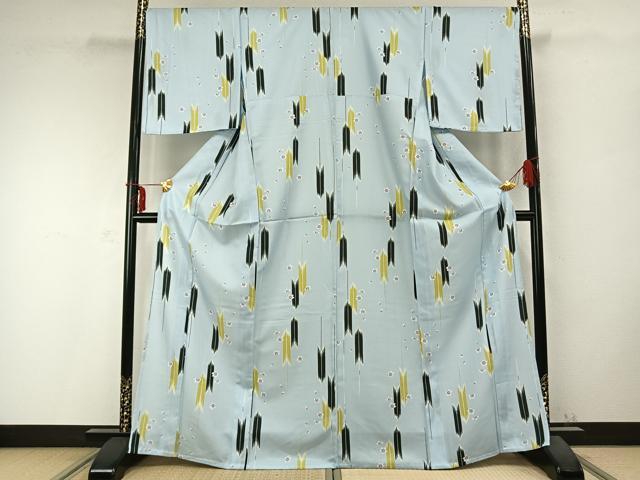 平和屋着物▽小紋 単衣 矢羽舞花文 洗える着物 AABC0271fy