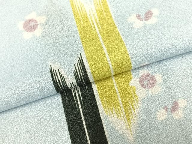 平和屋着物▽小紋 単衣 矢羽舞花文 洗える着物 AABC0271fy
