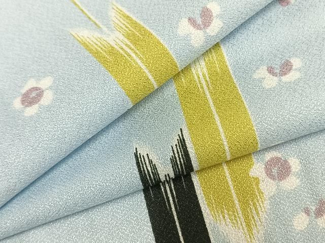 平和屋着物▽小紋 単衣 矢羽舞花文 洗える着物 AABC0271fy