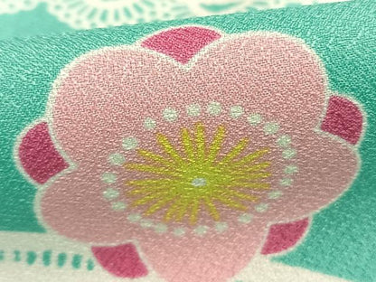 平和屋着物▽小紋　単衣　舞花文　洗える着物　AABC0273fy