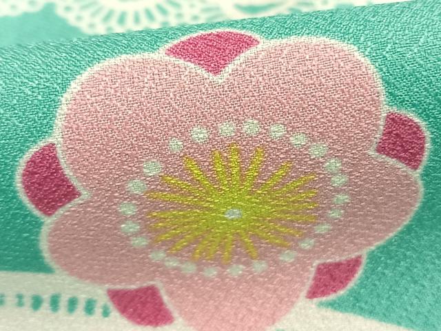 平和屋着物▽小紋　単衣　舞花文　洗える着物　AABC0273fy
