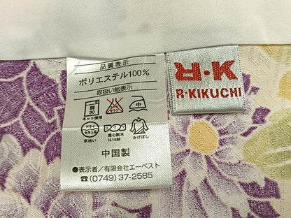 平和屋着物▽リョウコキクチ Ryoko Kikuchi 小紋 単衣 草花文 洗える着物 AABC0275fy