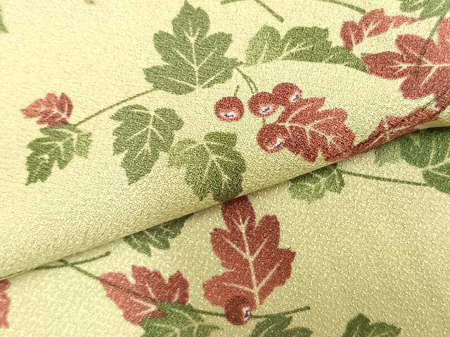 平和屋着物▽小紋 単衣 南天文 洗える着物 AABC0278fy